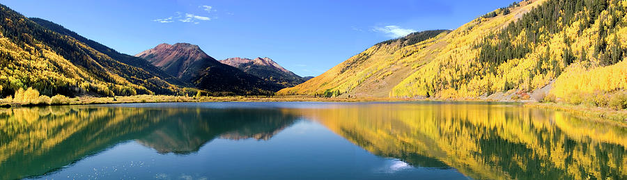 Reflective Crystal Lake With Yellow Photograph by Dmathies