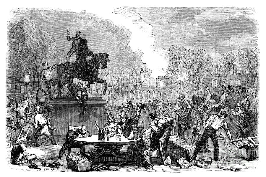 Reform Riots In Queens Square, Bristol Drawing by Print Collector