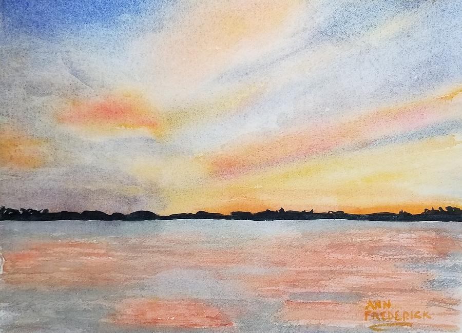 Regan Sunset Painting by Ann Frederick