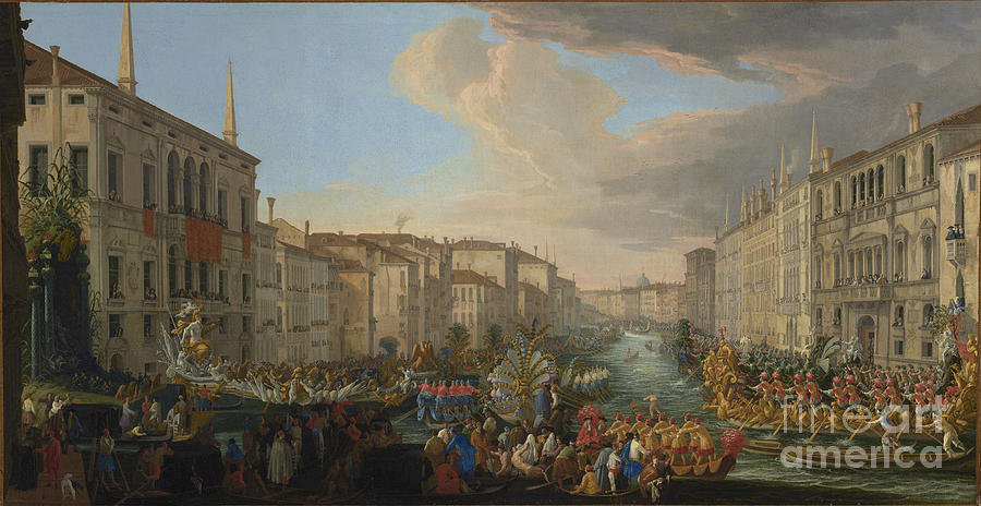 Regatta On The Grand Canal In Honor Of Frederick Iv, King Of Denmark, 1711 Painting by Luca Carlevaris