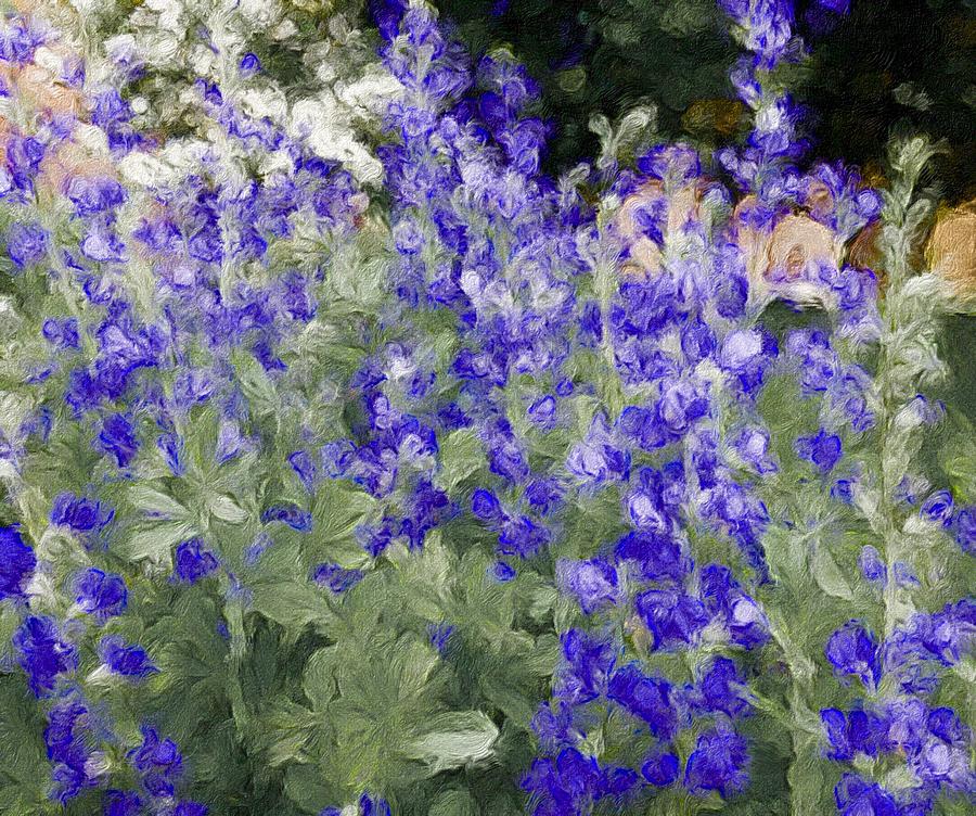 Regency Garden Abstract Blue Photograph by Jacqueline Manos
