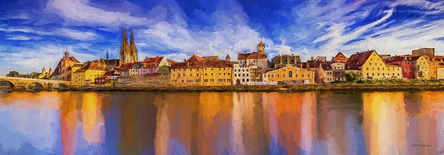 Regensburg on the Danube - Painting by Ericamaxine Price Regensburg on the Danube - Painting by Ericamaxine Price