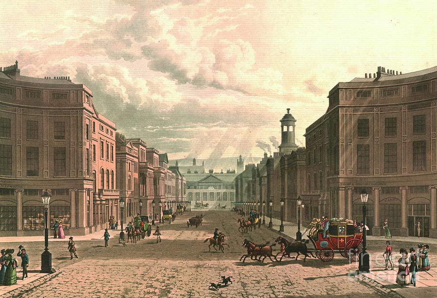 Regent Street From Piccadilly Drawing by Print Collector