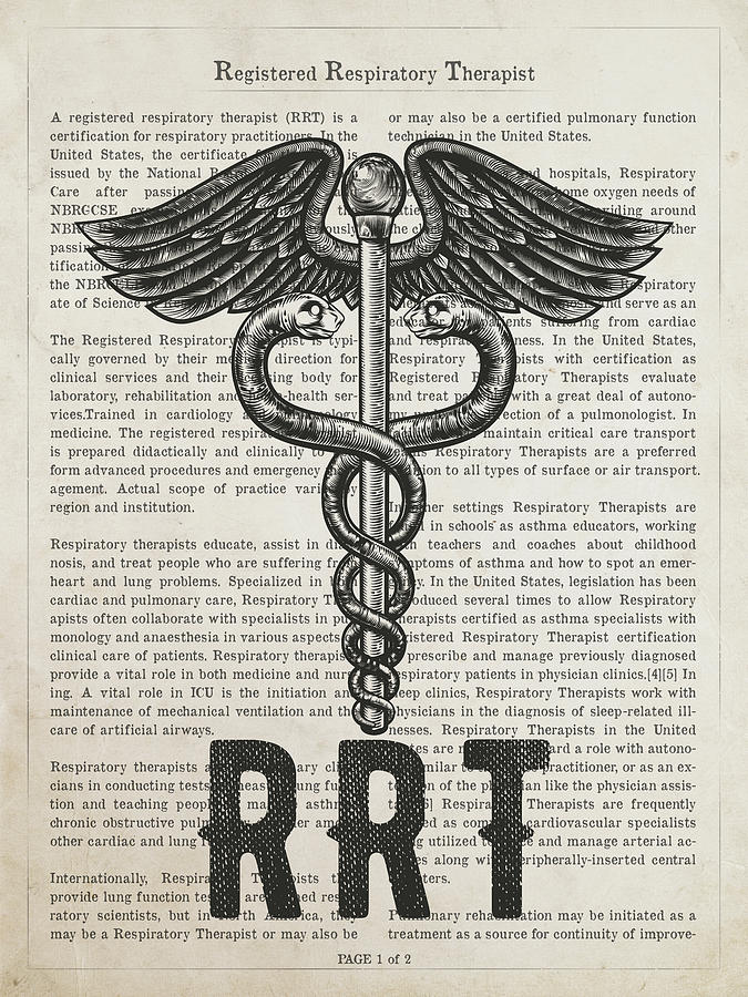 Rrt Digital Art - Registered Respiratory Therapist Gift Idea With Caduceus Illustr by Aged Pixel Rrt Digital Art - Registered Respiratory Therapist Gift Idea With Caduceus Illustr by Aged Pixel