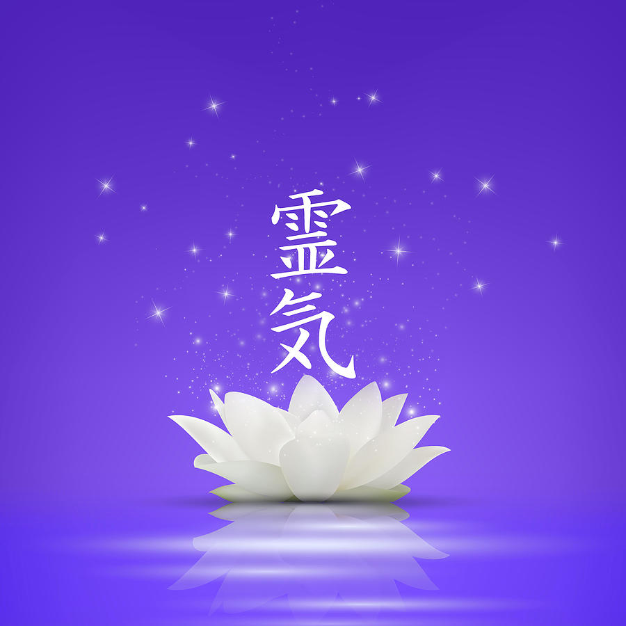 Reiki Symbols White Lotus Digital Art By Lioudmila Perry