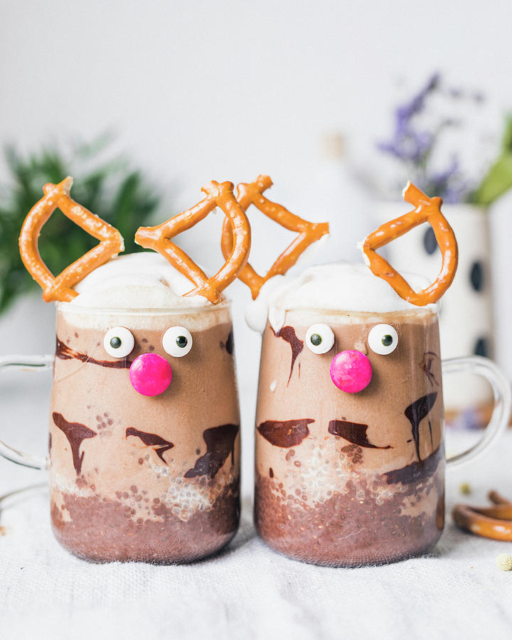 Reindeer Hot Chocolates Photograph by Velsberg