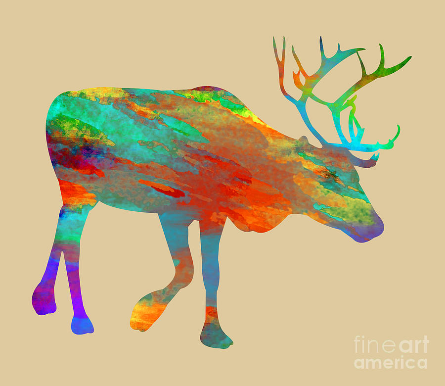 Reindeer Wall Art Digital Art by David Millenheft