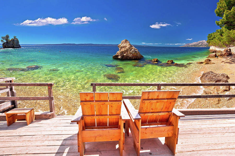 Relax deck chair by idyllic Adriatic beach Photograph by Brch Photography