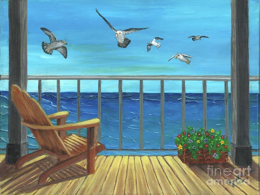 Relaxing at Emerald Isle Painting by Elizabeth Dale Mauldin