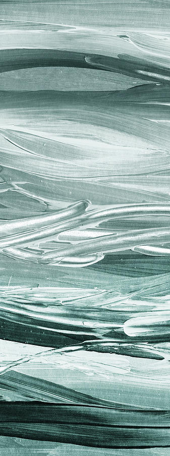 Relaxing Gray Abstract Meditative Lines II Painting