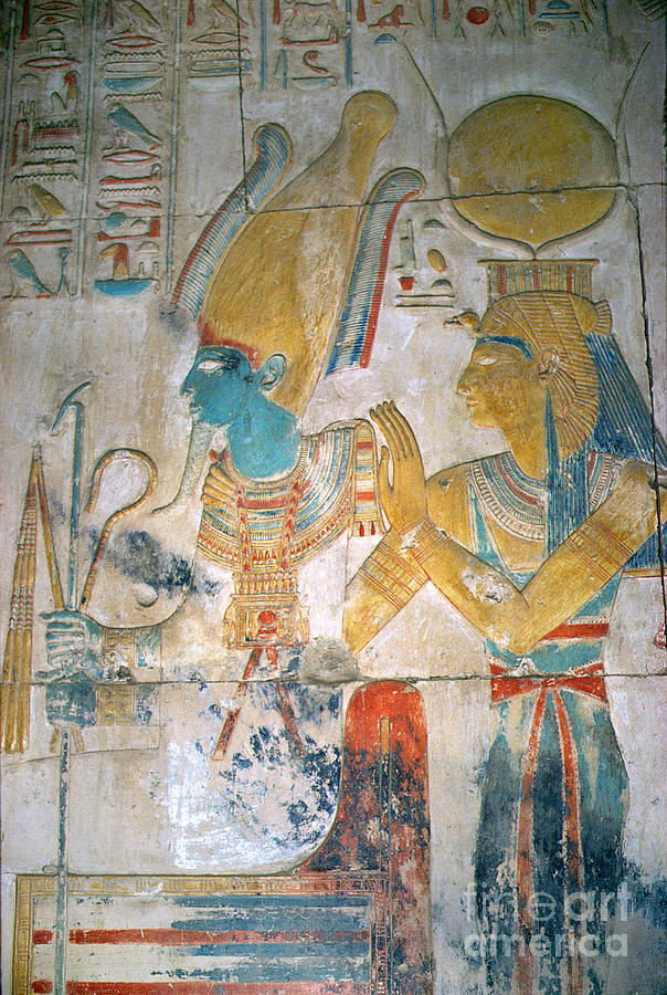 Relief Of Osiris And Isis, New Kingdom Painting by Egyptian 19th ...