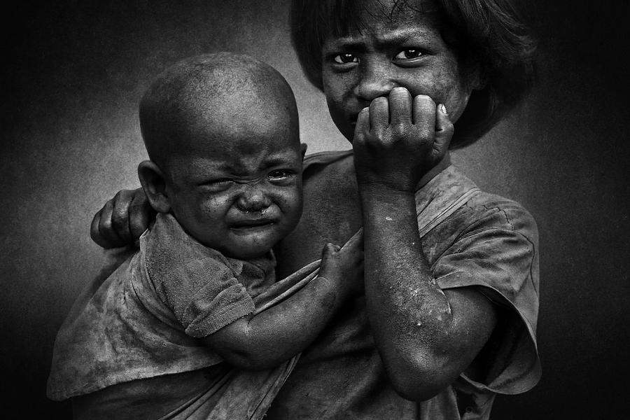 Black And White Photograph - Relieve Us by Fadhel Almutaghawi