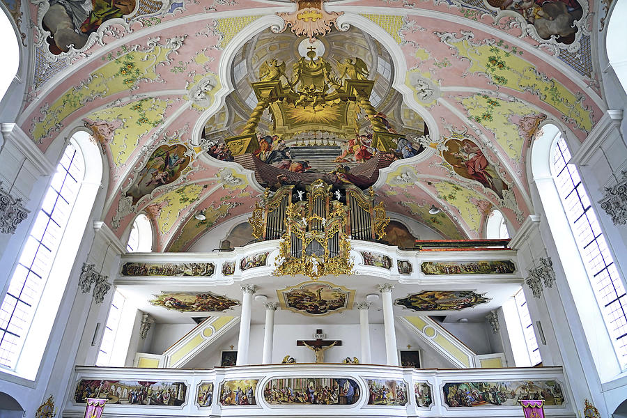 Interior Architecture Photograph - Interior View Of The Saint Peter and Paul Catholic Parish Church In Oberammergau Germany #2 by Rick Rosenshein