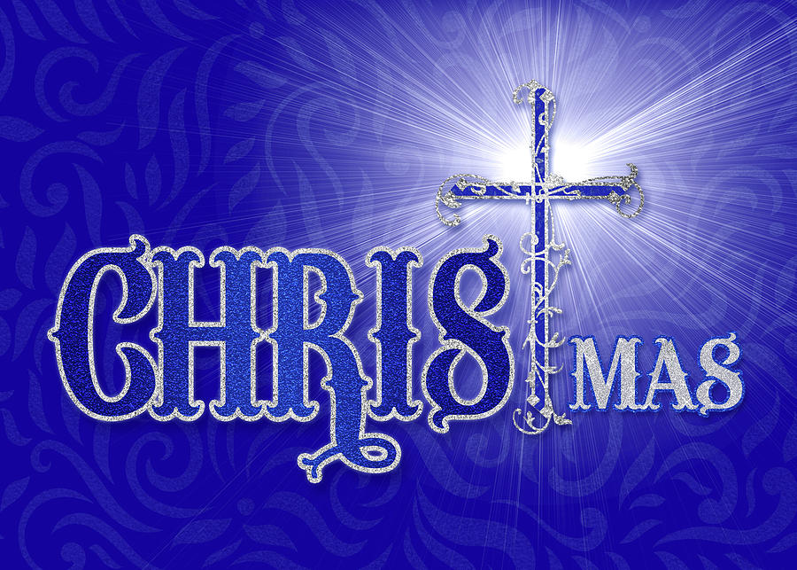Religious Christmas Blessings Christian Cross Digital Art by Doreen Erhardt