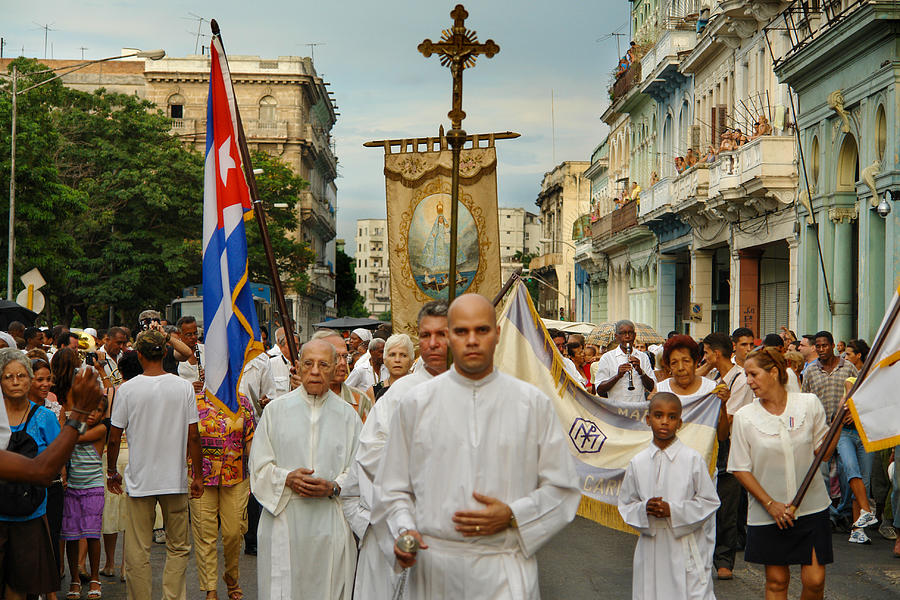 City Photograph - Religious Procession In Havana-sep 2009 by Khoshro Creativeartsolution