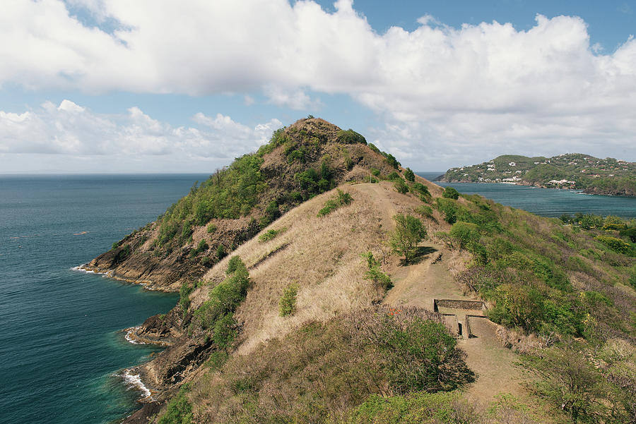 Landmark Photograph - Remains Of The Fortifications On Pidgeon Island In Saint Lucia by Cavan Images