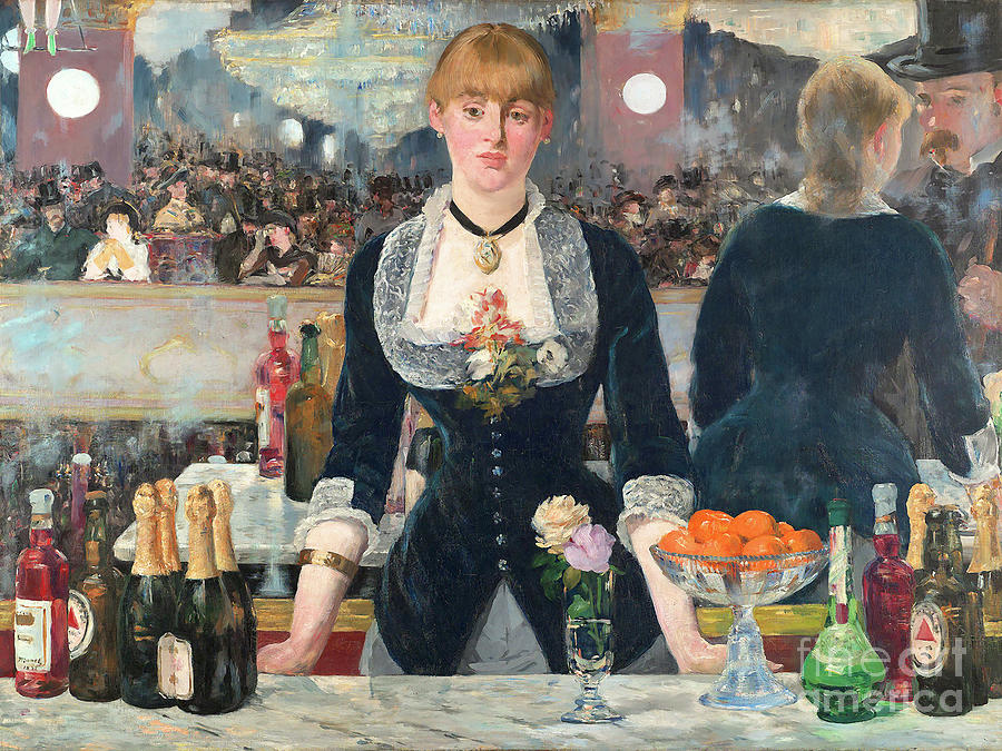 Remastered Art A Bar At The Den Folies Bergere by Edouard Manet 20190309 Painting by - Edouard Manet