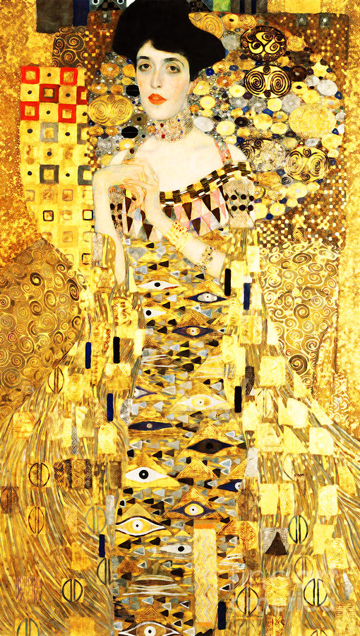 Remastered Art Adele Bloch Bauer I by Gustav Klimt 20190214a Long Painting by Gustav-Klimt