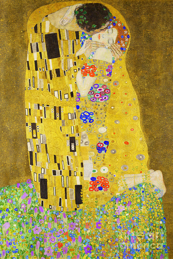 Remastered Art The Kiss by Gustav Klimt 20190214 Painting by Gustav-Klimt