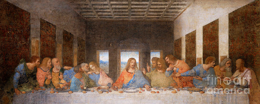 Remastered Art The Last Supper by Leonardo Da Vinci 20190309 v2 Painting by - Leonardo Da Vinci