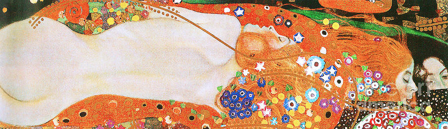 Remastered Art Water Serpents II by Gustav Klimt 20190302 long v3 Painting by Gustav-Klimt