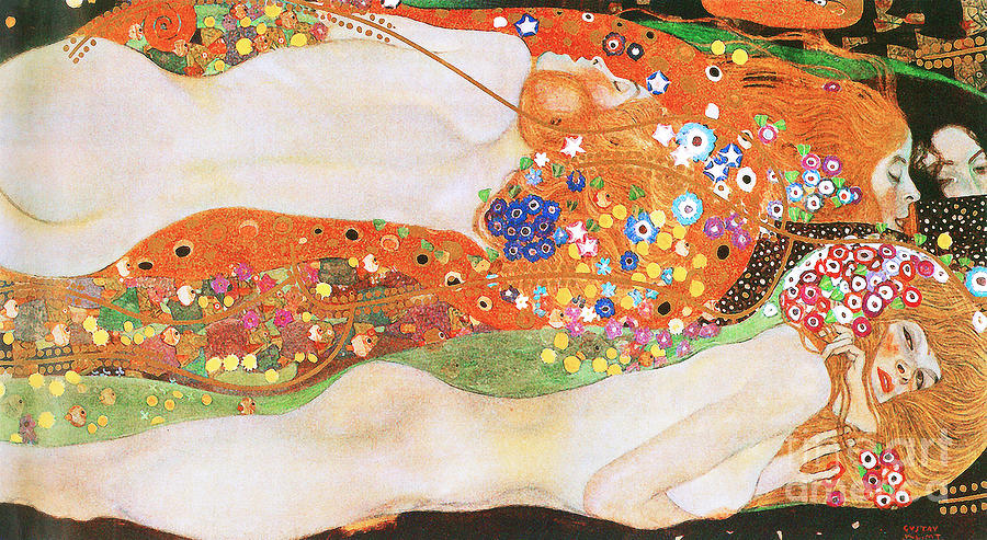 Remastered Art Water Serpents II by Gustav Klimt 20190302 long Painting by Gustav-Klimt