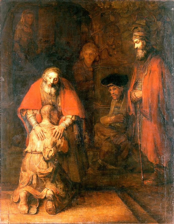 Rembrandt Harmenszoon Van Rijn - The Return Of The Prodigal Son 2 Painting