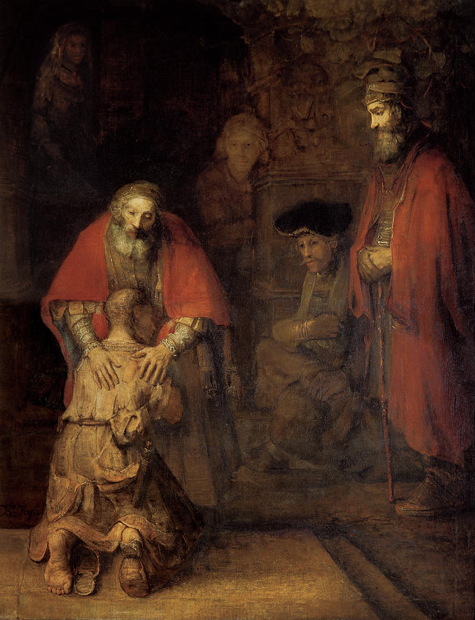 Indoors Mixed Media - Rembrandt-return Of The Prodigal Son by Portfolio Arts Group