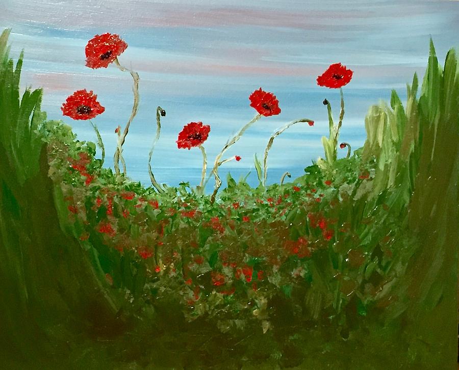 Remembrance Poppy Painting by Barbara Magor
