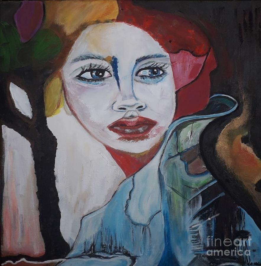 Reminisce, andacrylic portrait Painting by Denise Morgan