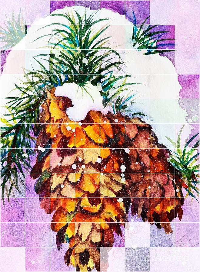 Remixed Winter Pine Painting by Lisa Debaets