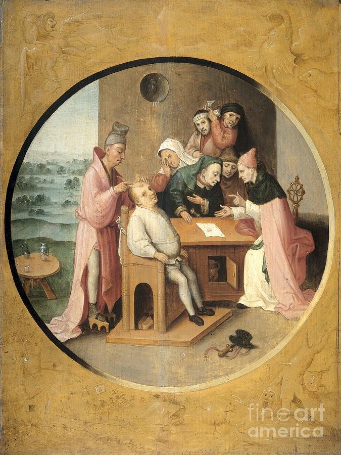 removing The Rocks In The Head, C.1550-1600 Painting by Hieronymus Bosch