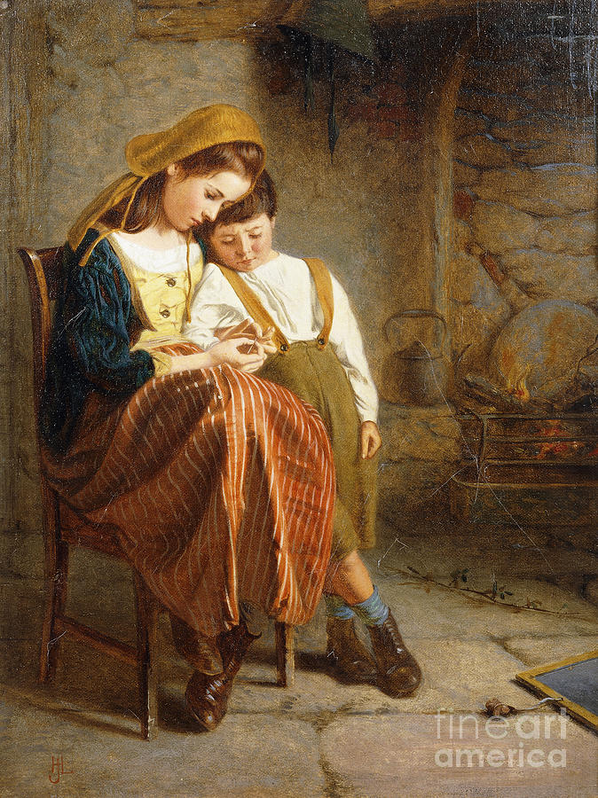 Clothing Painting - Removing The Thorn by Henry Lejeune