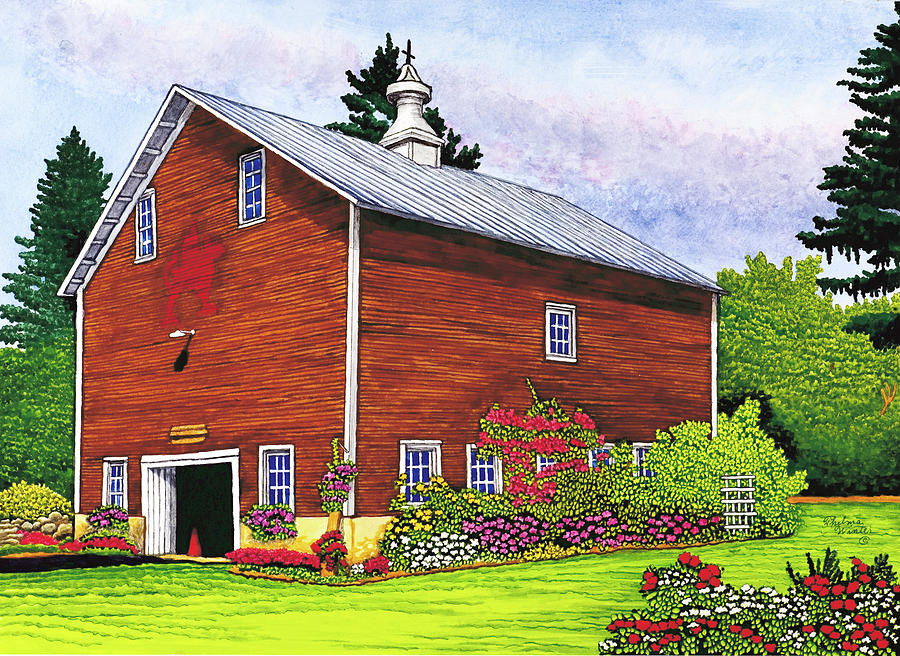 Barn Painting - Remsen - The Old Barn by Thelma Winter