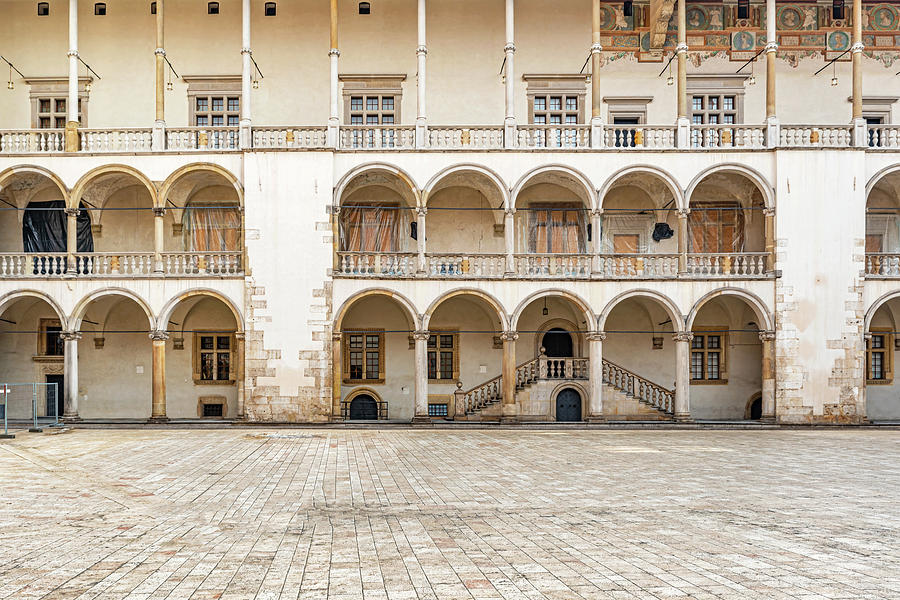 Renaissance courtyard of royal castle called Wawel in Cracow, Po Photograph by Marek Poplawski