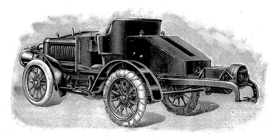 Renards Tractor Unit, Showing Towing Drawing by Print Collector