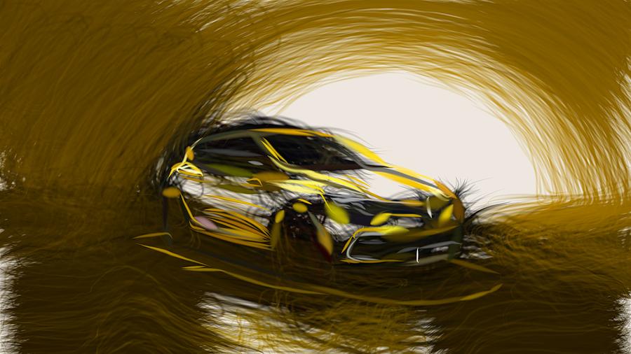 Renault Clio RS 200 Drawing Digital Art by CarsToon Concept