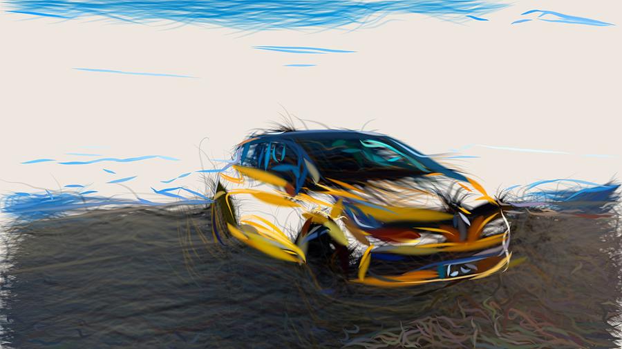 Renault Clio RS 200 EDC Drawing Digital Art by CarsToon Concept