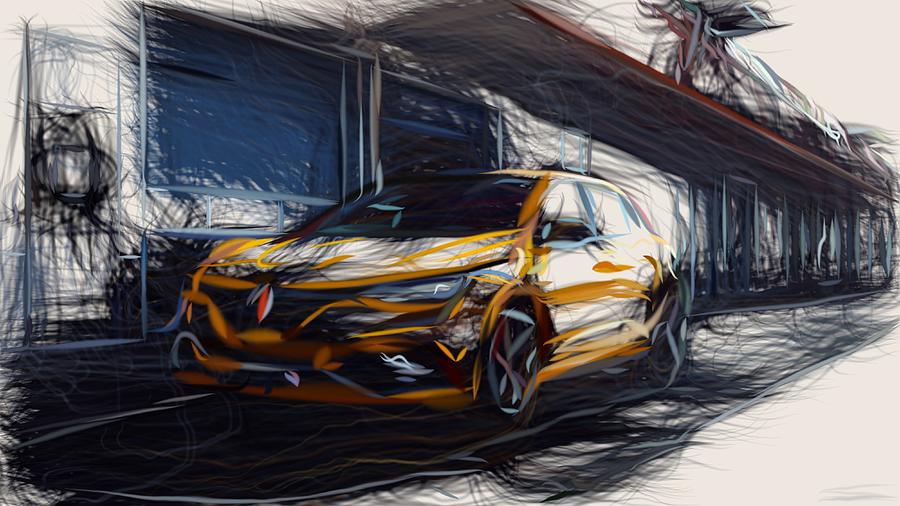 Renault Megane RS Trophy Drawing Digital Art by CarsToon Concept