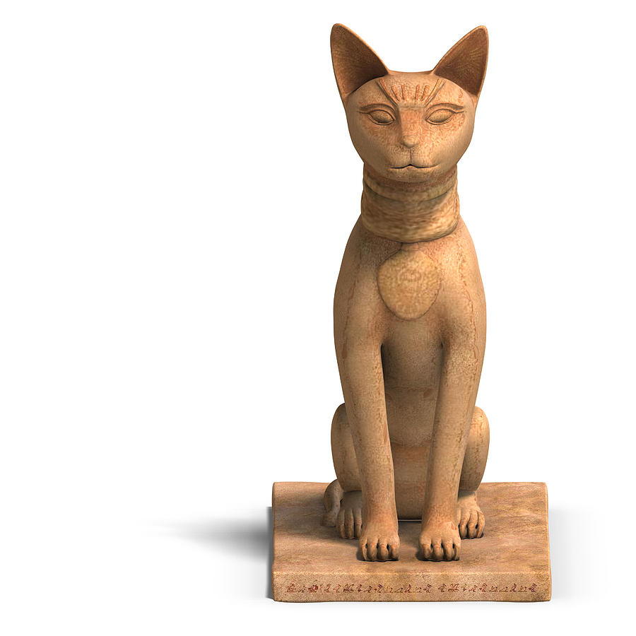 Египетская кошка сидит