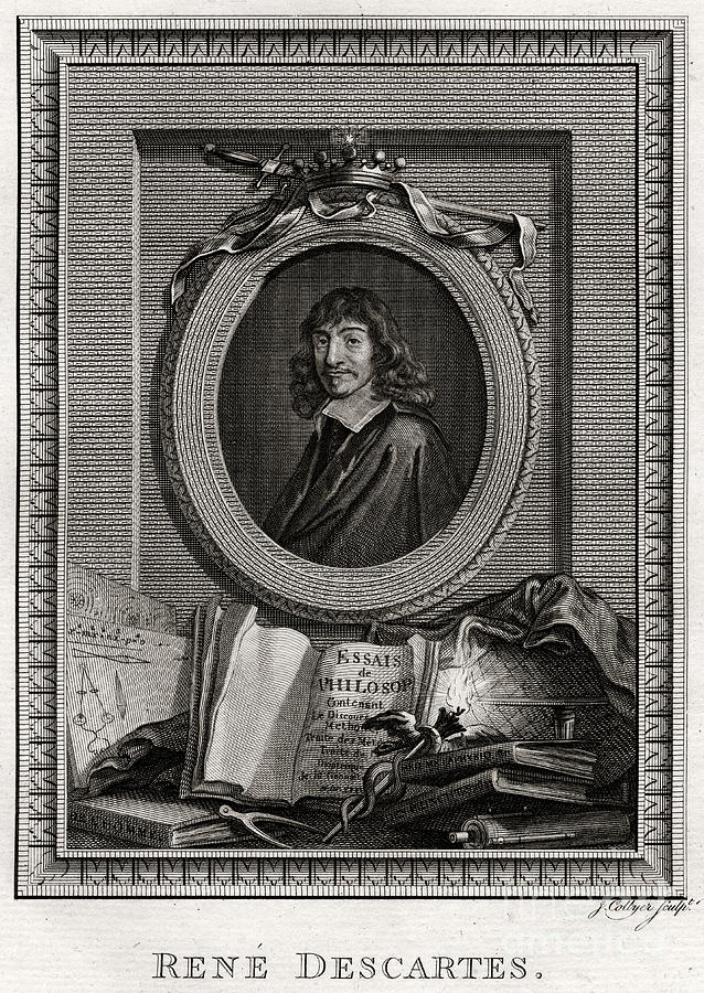Rene Descartes, 1775. Artist J Collyer Drawing by Print Collector