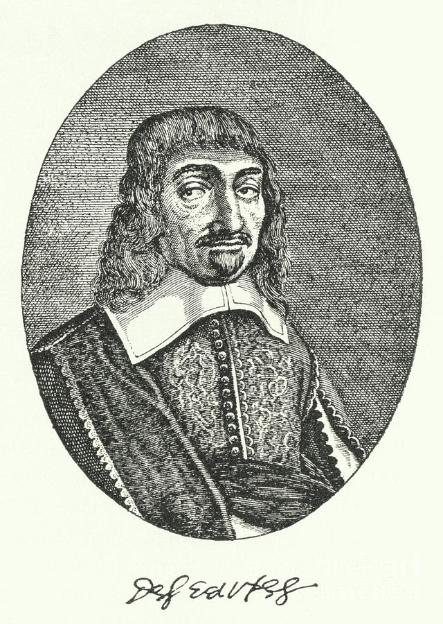 Rene Descartes, French philosopher engraving Drawing by German School ...
