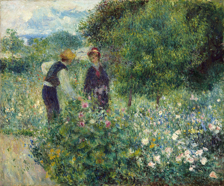 Picking Flowers, 1875 #1 Painting by Auguste Renoir