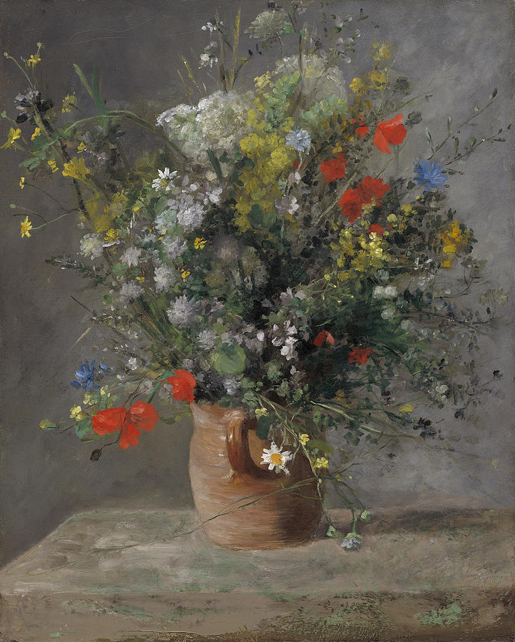Flowers in a Vase, C1866 Painting by Auguste Renoir