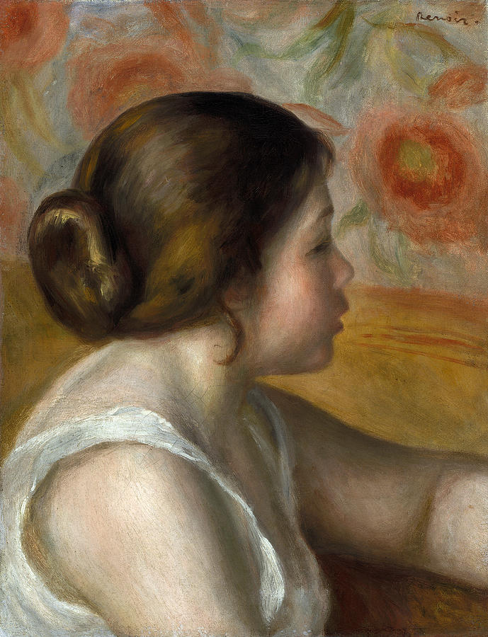 Head of a Young Girl, C1890 Painting by Auguste Renoir