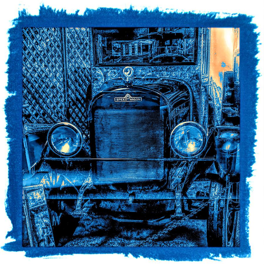 REO Speed Wagon Blue Grunge Photograph by Joan Stratton