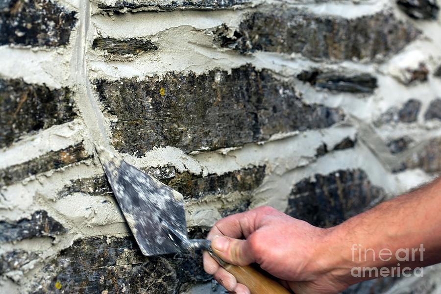 Repointing A Stone Bridge Photograph by Adam Hart-davis/science Photo Library