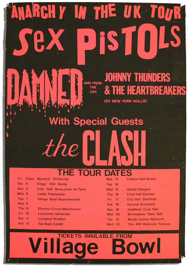 Music Photograph - Repro Sex Pistols Concert Poster by Steve Kearns