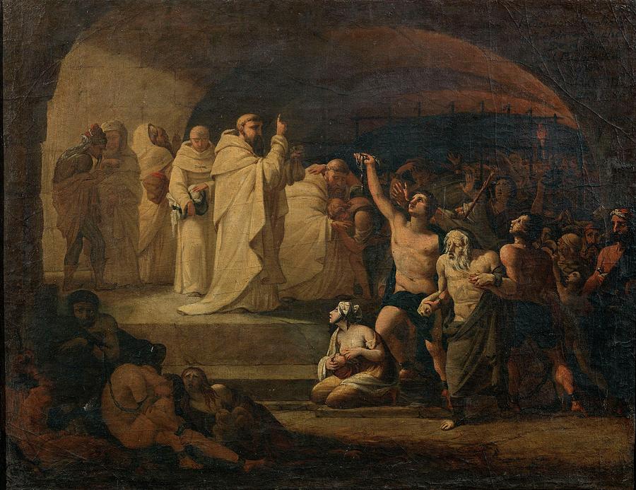 Rescate de cautivos en tiempos de Carlos III, Before 1813, Spanish S... Painting by Jose Aparicio -1773-1838-