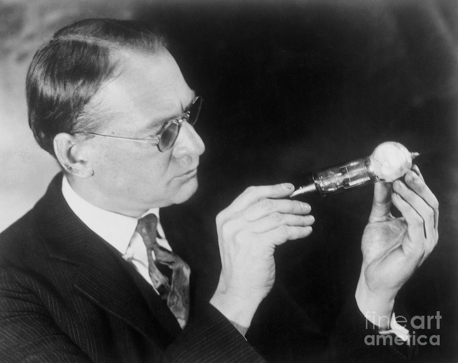 Researcher V.k. Zworykin Holding Bulb Photograph by Bettmann